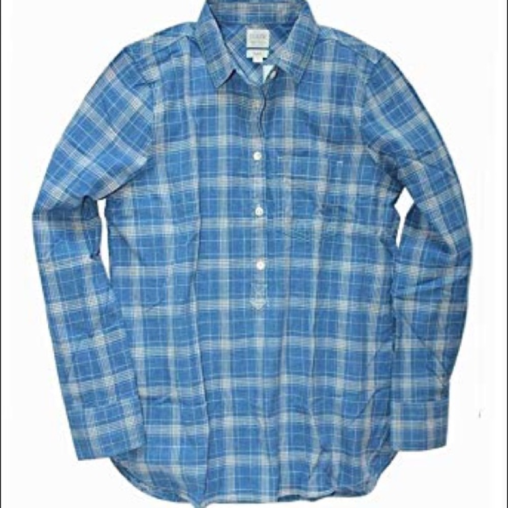 J. Crew Factory Blue Plaid Button Up